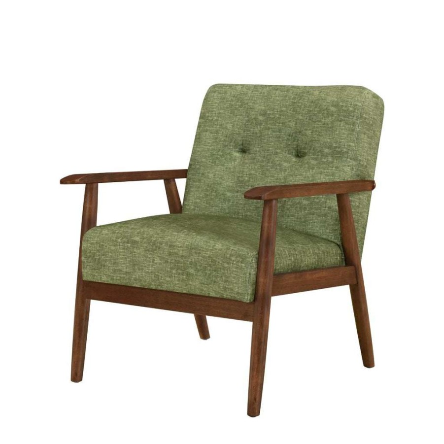 Chair * | Best Sale Accentrics Home Tufted Wood Frame Chair Cedar Green