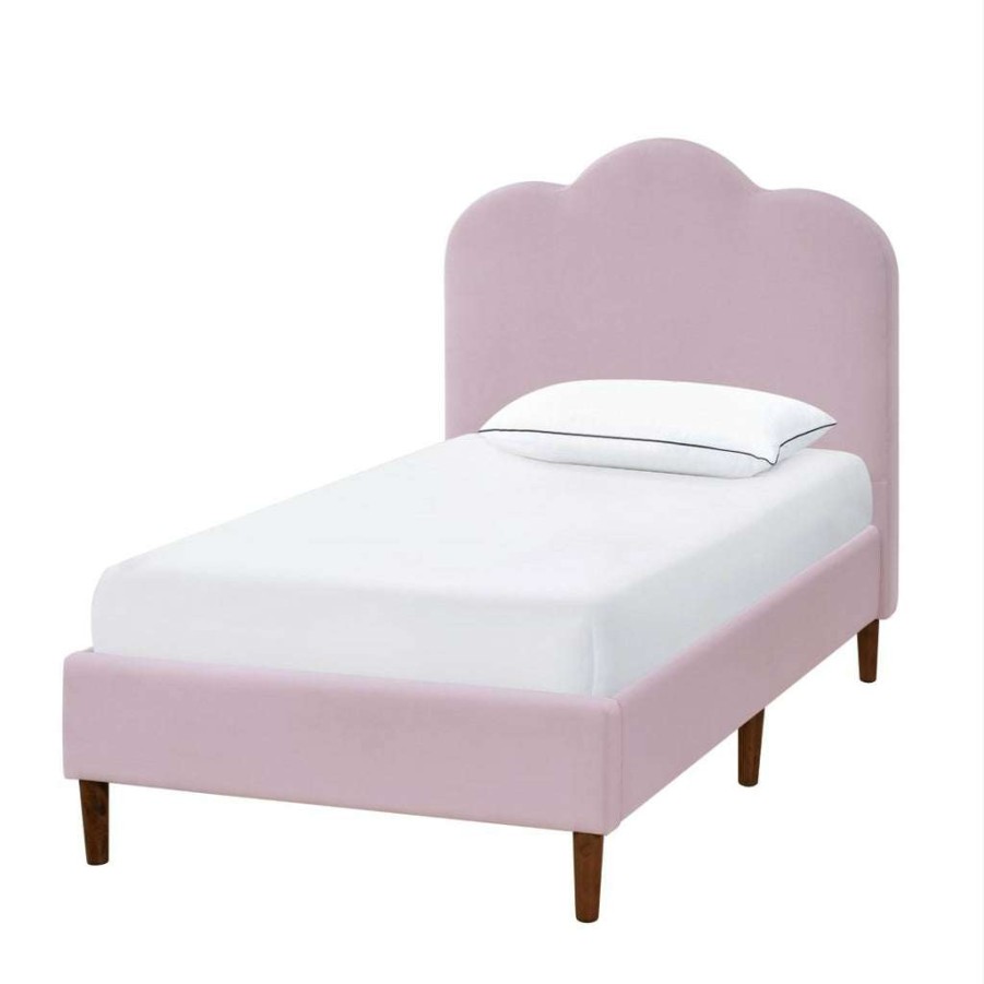 Bed * | Best Guaranteed Accentrics Home Arched Upholstered Twin Platform Bed In Blush Rose Velvet