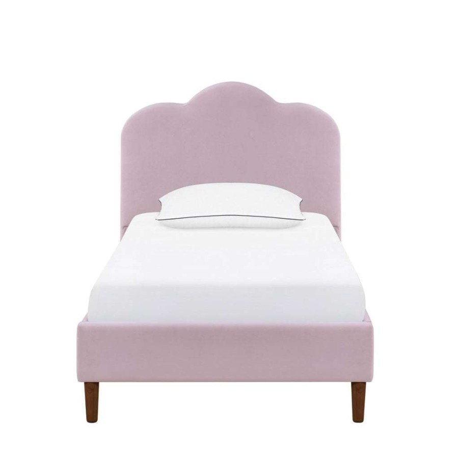 Bed * | Best Guaranteed Accentrics Home Arched Upholstered Twin Platform Bed In Blush Rose Velvet