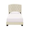 Bed * | Top Sellers Accentrics Home Twin Tufted Wing Bed In Linen