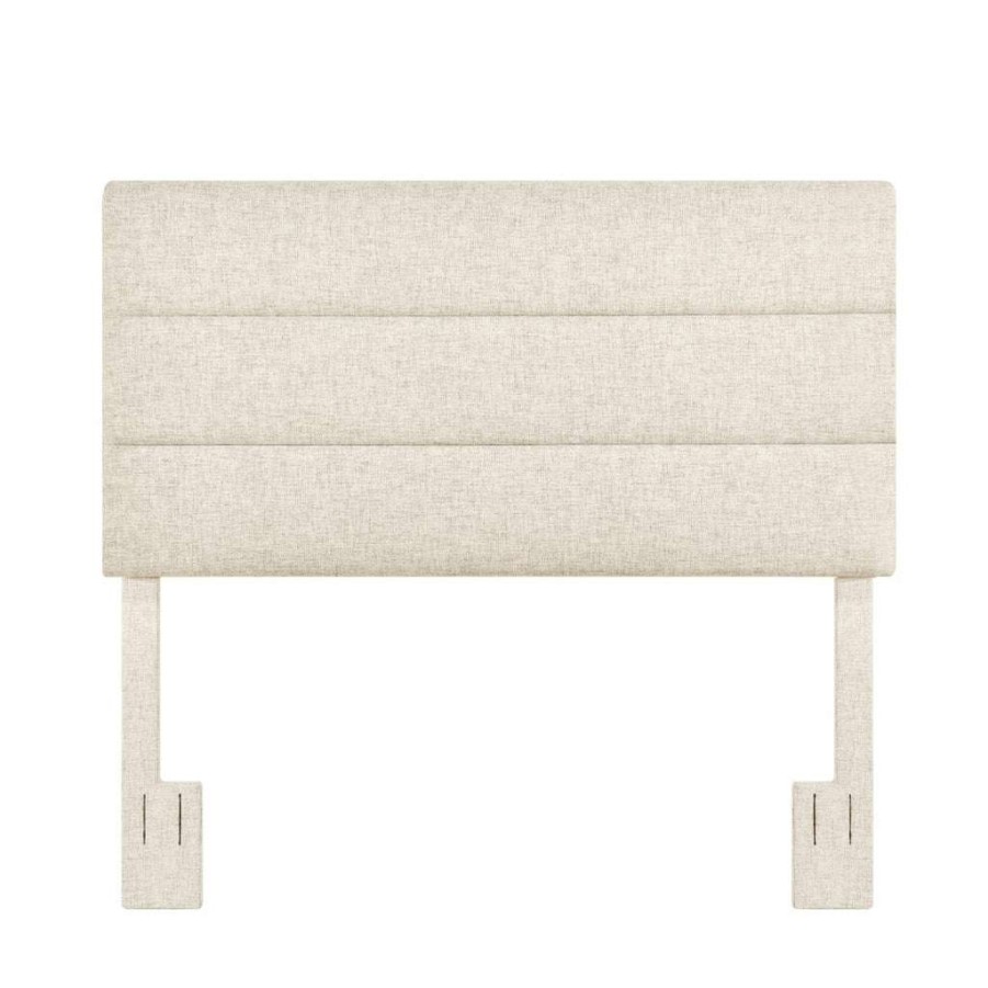 Table * | Outlet Accentrics Home Horizontally Channeled, Adjustable King Or California King Headboard In Doe Beige