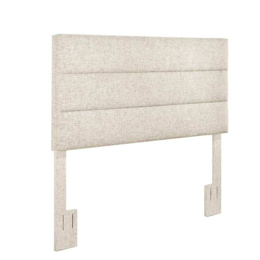 Table * | Outlet Accentrics Home Horizontally Channeled, Adjustable King Or California King Headboard In Doe Beige