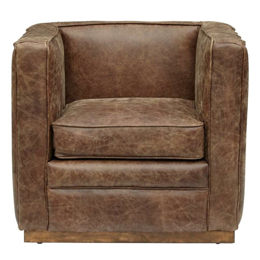 Chair * | Popular Accentrics Home Channel Tufted Sheltered Leather Chair In Mocha Brown