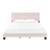 Bed * | Featured Accentrics Home King One Box Velvet Slat Bed In Blush