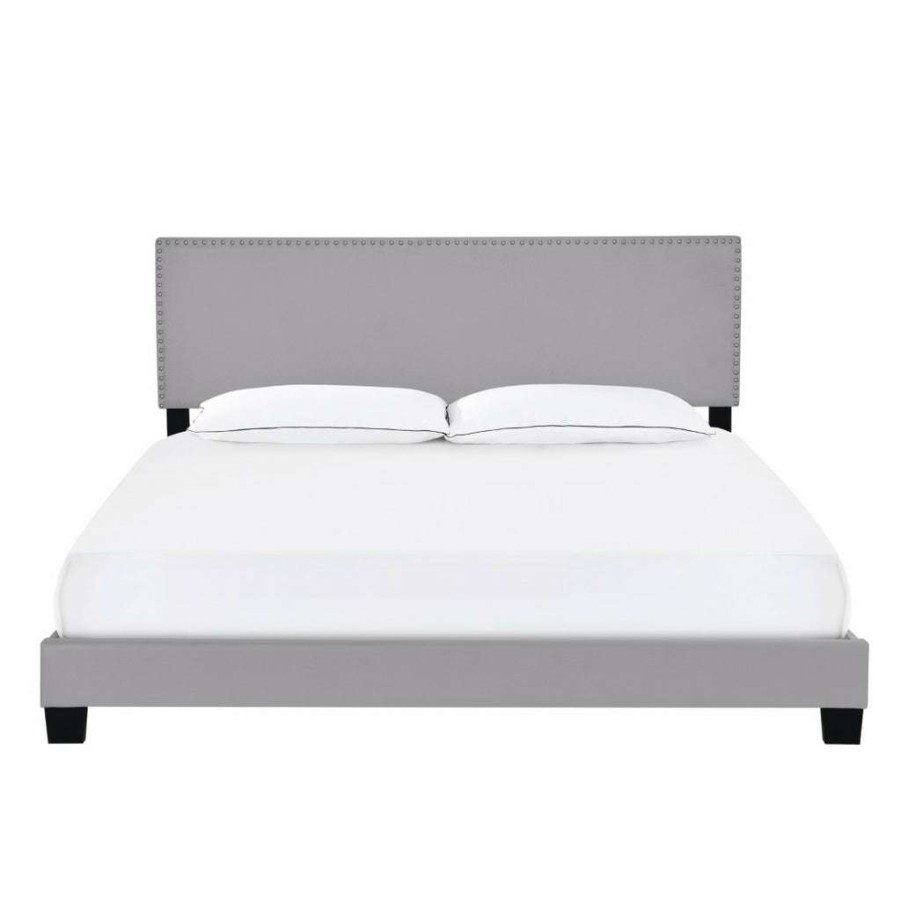 Bed * | Popular Accentrics Home Queen Nail Trim One Box Bed Glacier