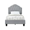 Bed * | Outlet Accentrics Home Scalloped Tufted Twin Upholstered Bed In Mist Gray