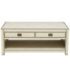 Table * | Online Accentrics Home Chester Ivory Faux Leather Wrapped Trunk Style Cocktail Table