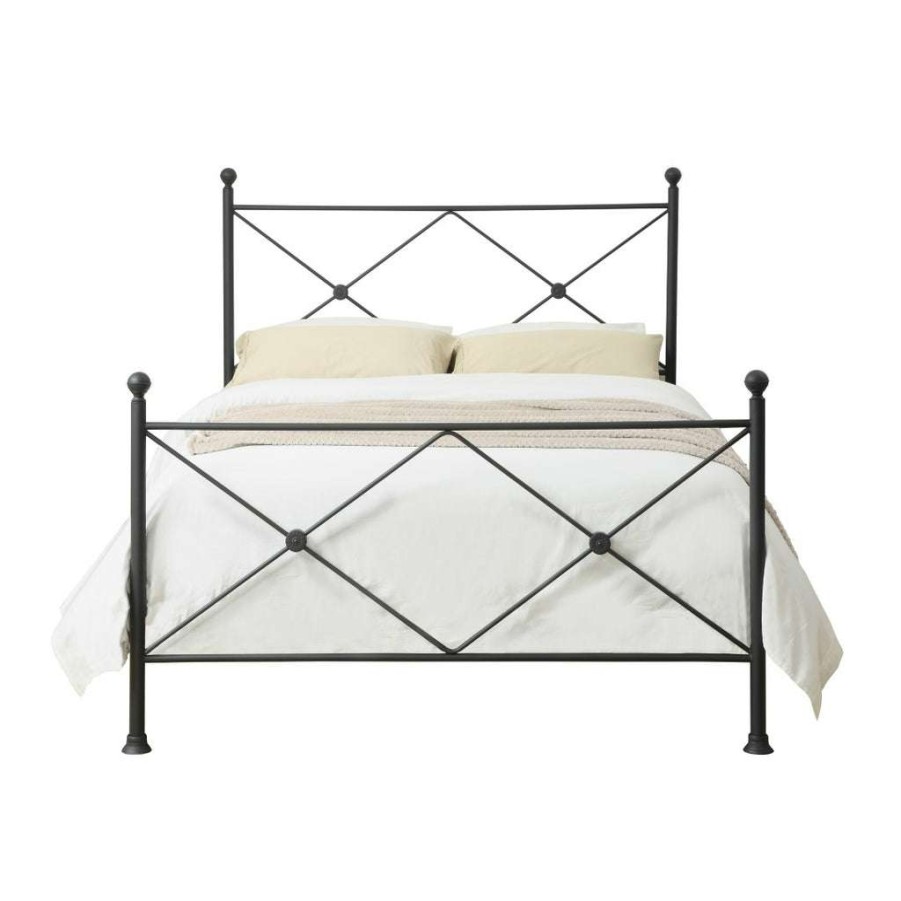 Bed * | Best Guaranteed Accentrics Home Queen Metal Poster Bed With X Accents In Bronze