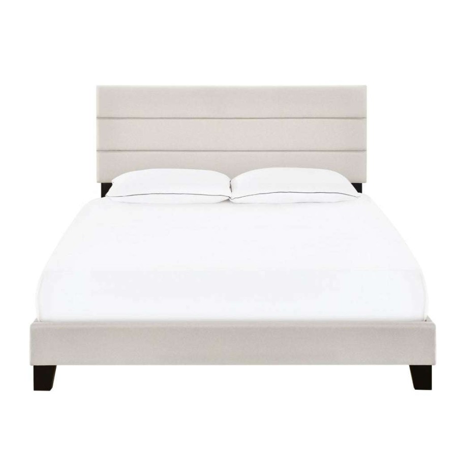 Bed * | Online Discount Accentrics Home Queen One Box Slat Bed In Fog