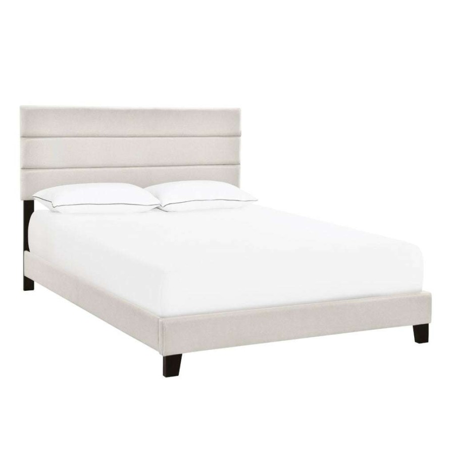 Bed * | Online Discount Accentrics Home Queen One Box Slat Bed In Fog