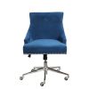 Chair * | Featured Accentrics Home Luxe Button Back Office Chair In Navy Blue Velvet