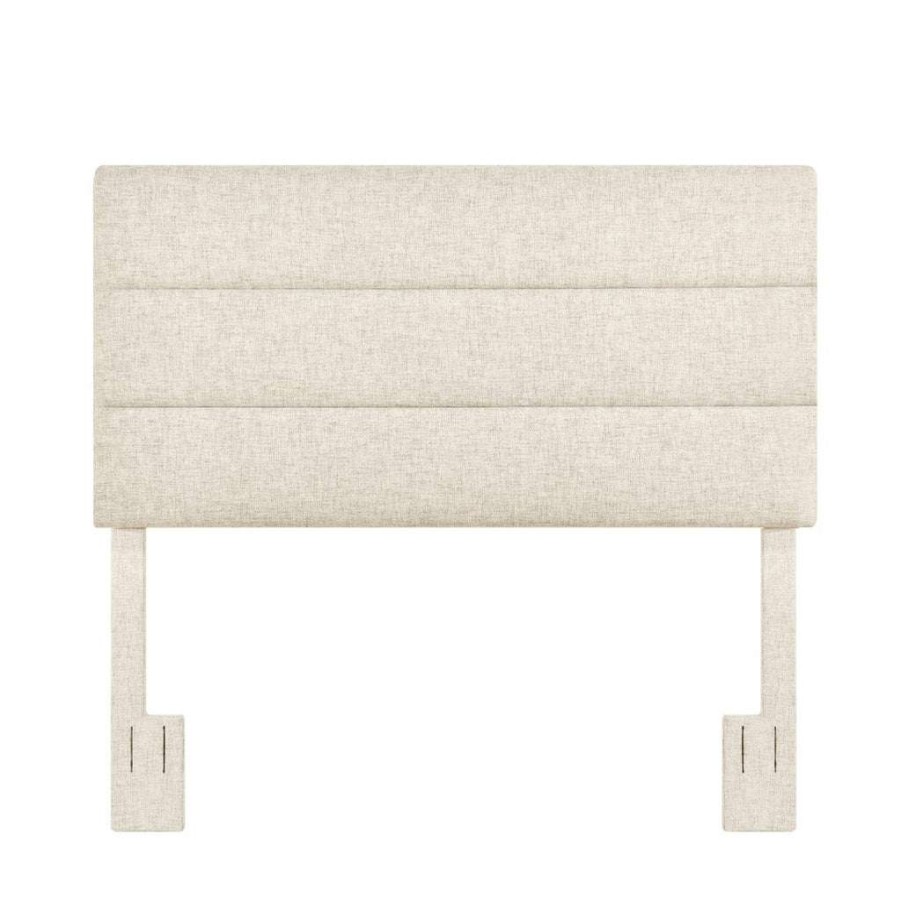 Table * | Excellent Quality Accentrics Home Horizontally Channeled, Adjustable Full Or Queen Headboard In Doe Beige