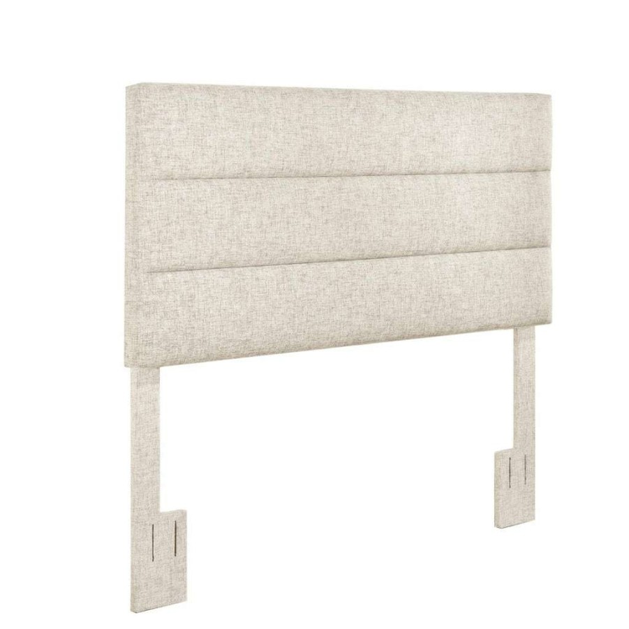 Table * | Excellent Quality Accentrics Home Horizontally Channeled, Adjustable Full Or Queen Headboard In Doe Beige