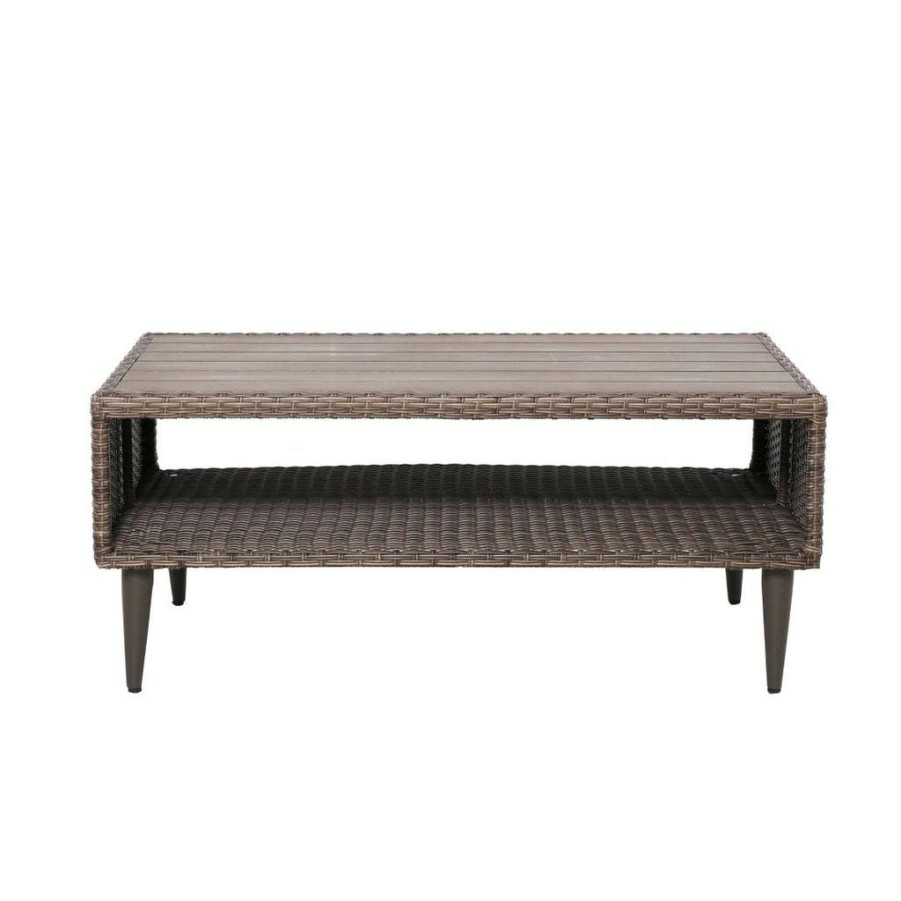 Table * | Discount Accentrics Home Cocktail Table In Weaved Brown