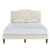 Bed * | Featured Accentrics Home Tufted Arch Upholstered King Platform Bed In Beige