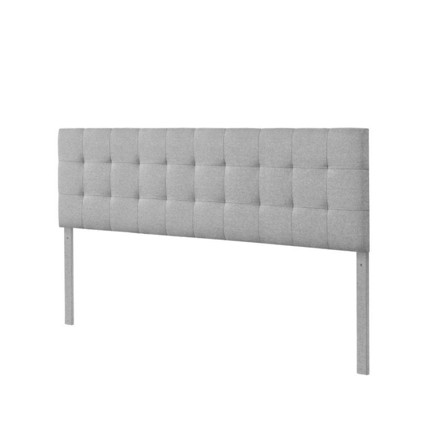 Headboard * | Official Accentrics Home Grid Tufted Modern Upholstered King & California King Headboard In Grey