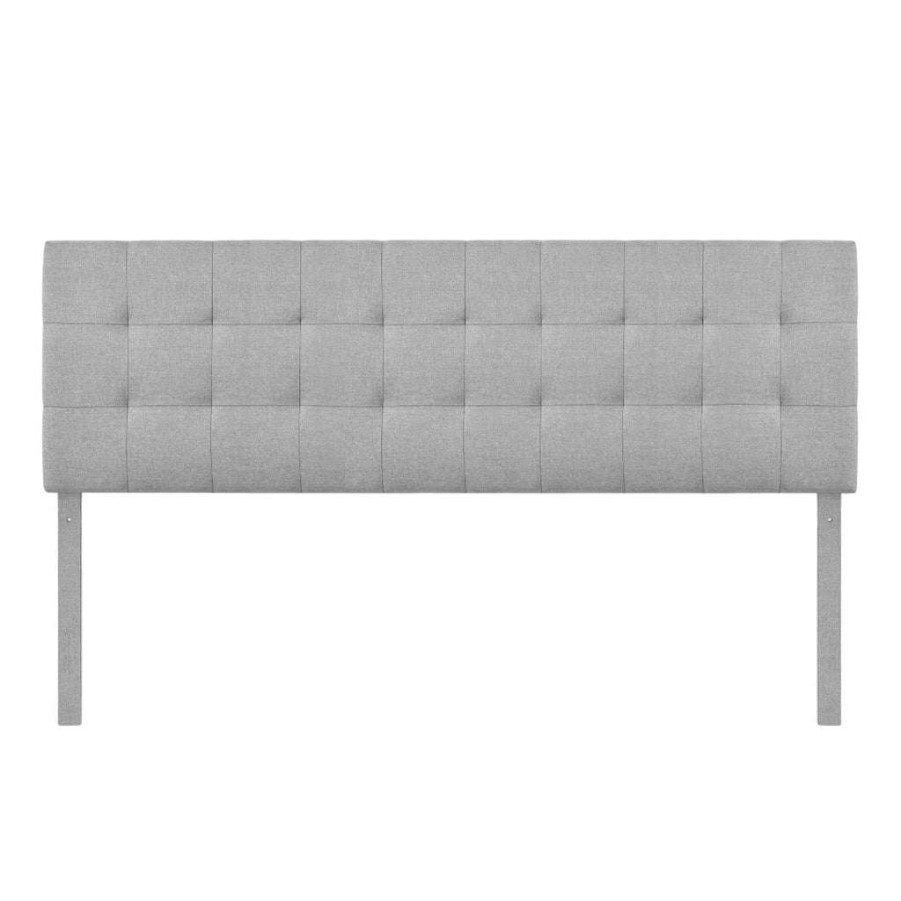 Headboard * | Official Accentrics Home Grid Tufted Modern Upholstered King & California King Headboard In Grey