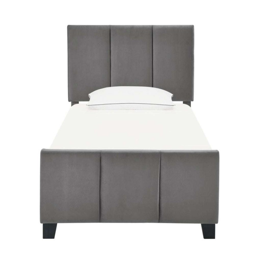 Bed * | High Quality Accentrics Home Twin Modern Channel Bed In Flannel