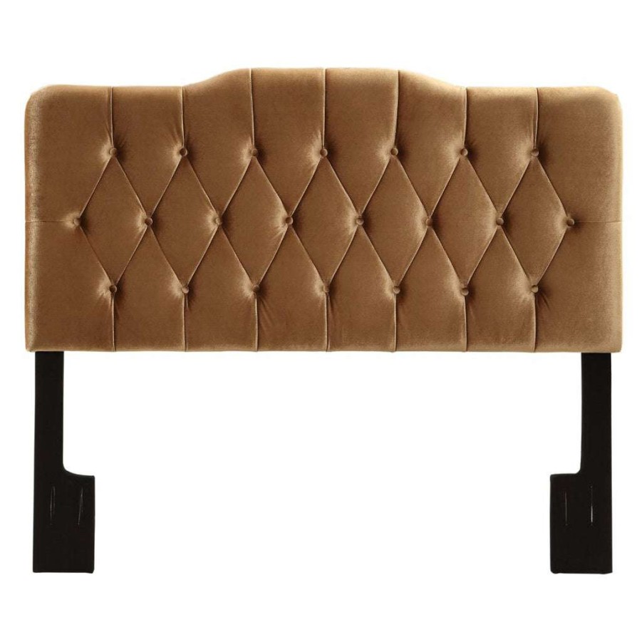 Headboard * | Best Sale Accentrics Home Adele Tufted Queen Headboard In Bronze Gold