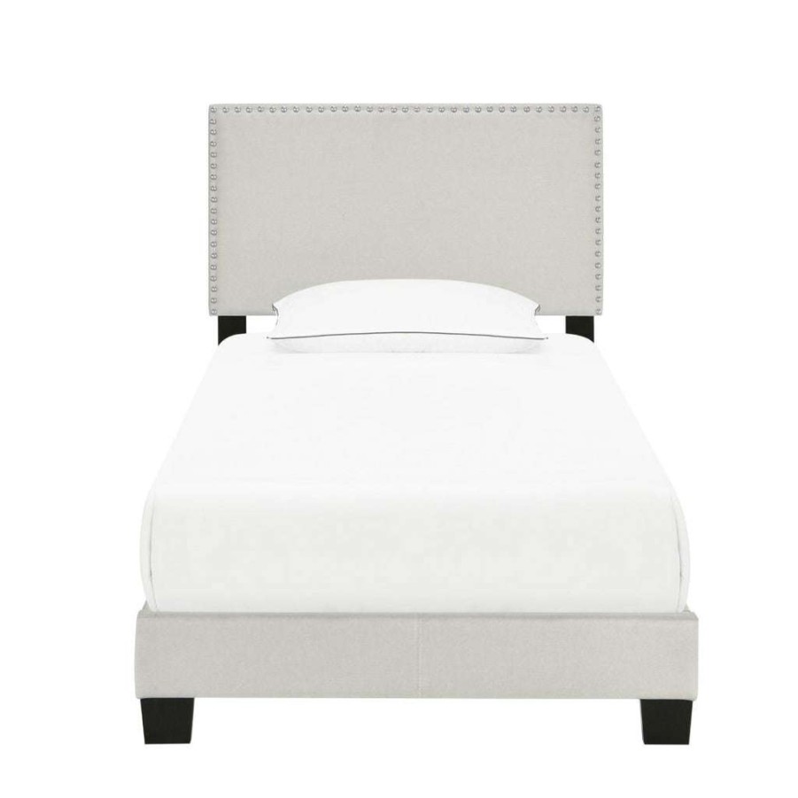 Bed * | Best Sellers Accentrics Home Twin Nail Trim One Box Bed Fog