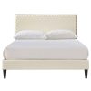 Bed * | Online Discount Accentrics Home Nailhead Trim Upholstered Full-Sized Platform Bed In Beige