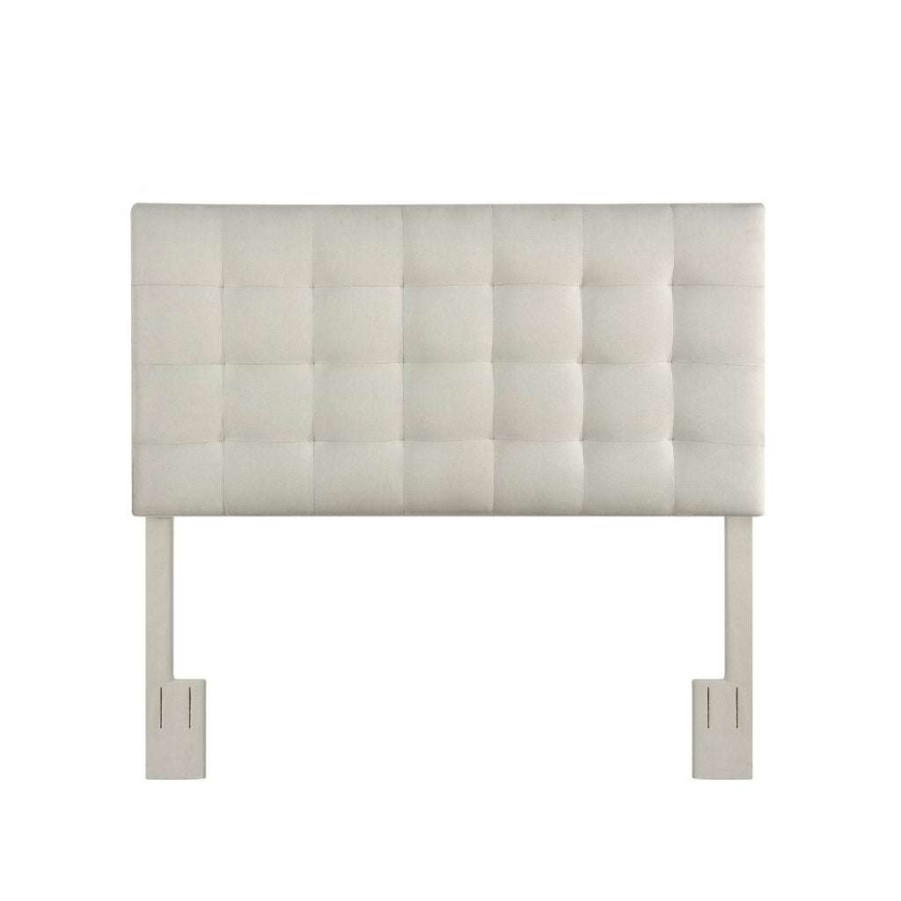 Headboard * | Online Discount Accentrics Home Mid-Century Modern, Grid Tufted Full Or Queen Upholstered Headboard In Fog Gray