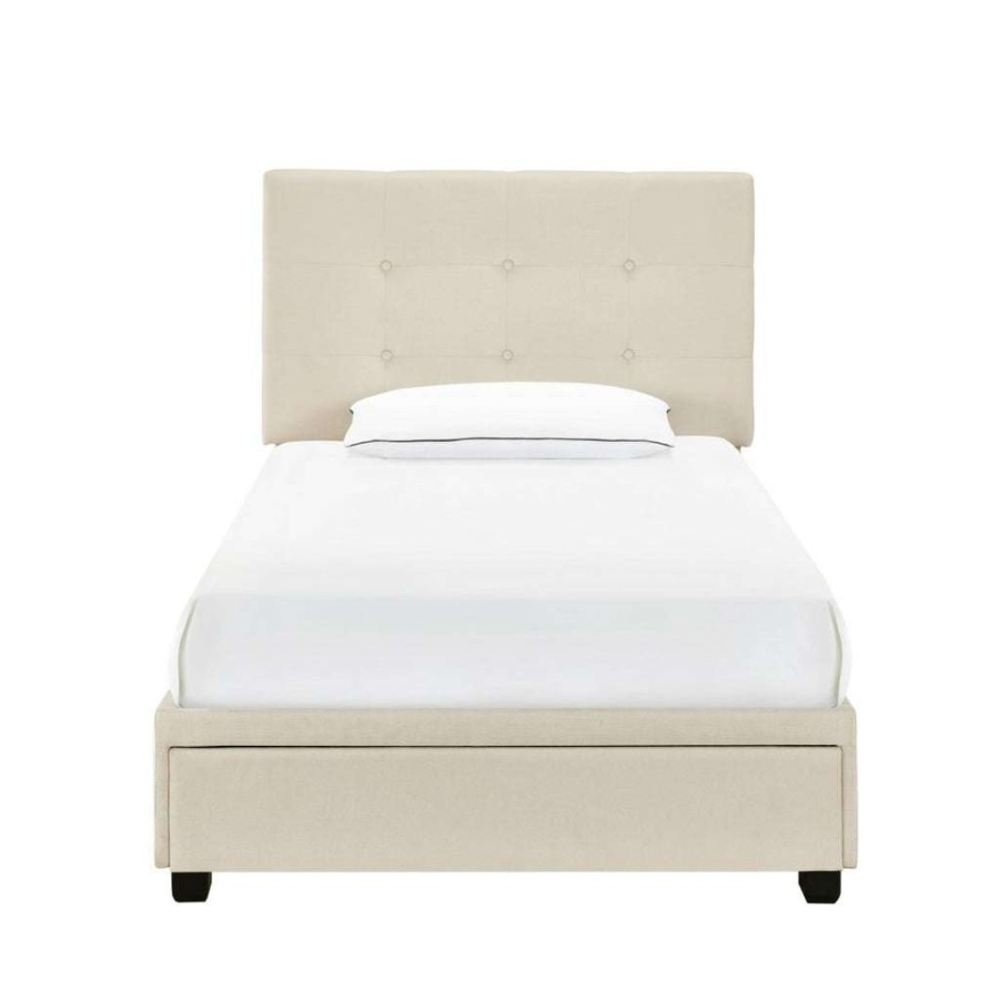 Bed * | High Quality Accentrics Home Twin Storage Bed In Linen