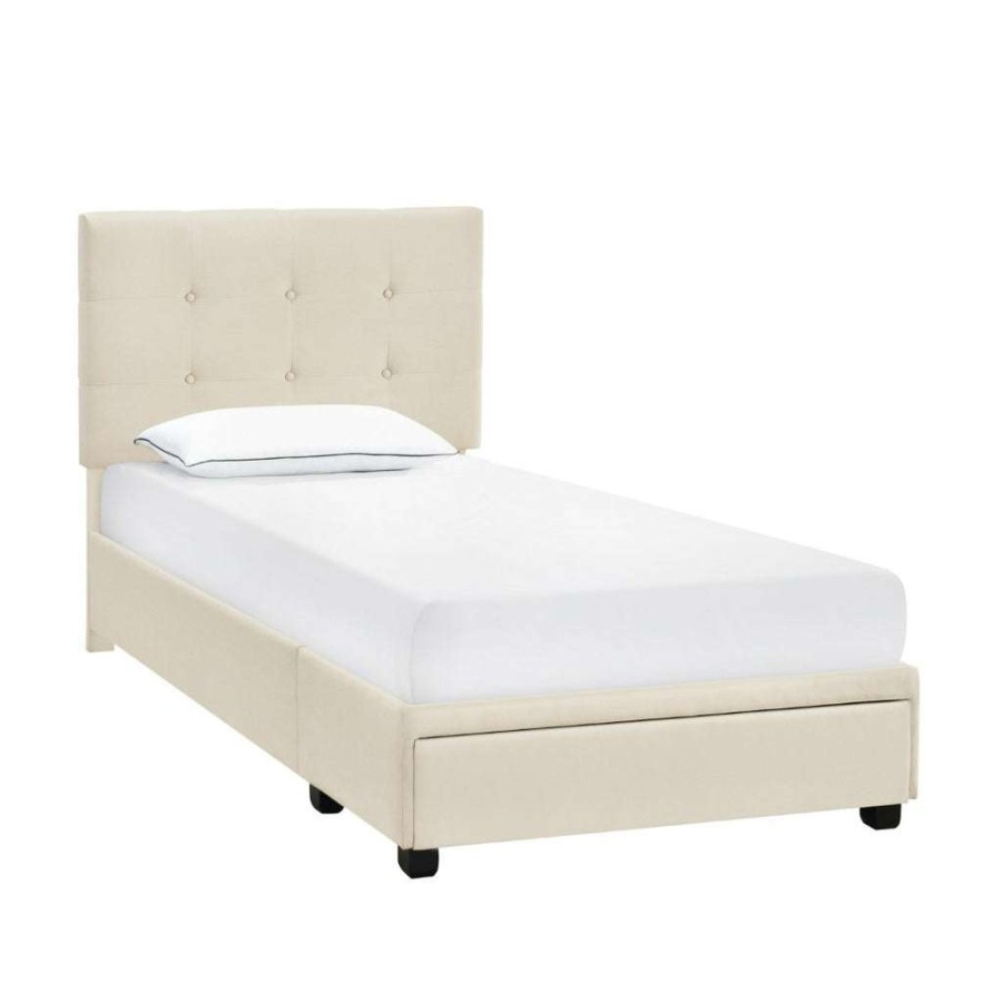 Bed * | High Quality Accentrics Home Twin Storage Bed In Linen