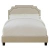 Bed * | Top Sellers Accentrics Home Nailhead Marquee Upholstered Full Bed In Beige Linen