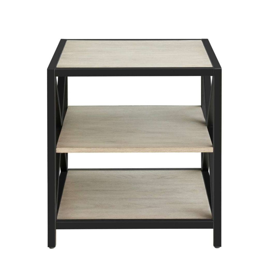 Table * | Discount Accentrics Home Gray Ash Metal Framed Three Shelf End Table