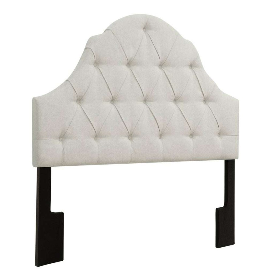 Headboard * | Top Sellers Accentrics Home Camel Back Button Tufted King Upholstered Headboard In Linen