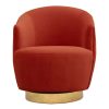 Chair * | Best Guaranteed Accentrics Home Channel Tufted Swivel Accent Chair In Papaya Orange