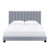 Bed * | Official Accentrics Home Upholstered Channeled Shelter King Bed In Dove Gray