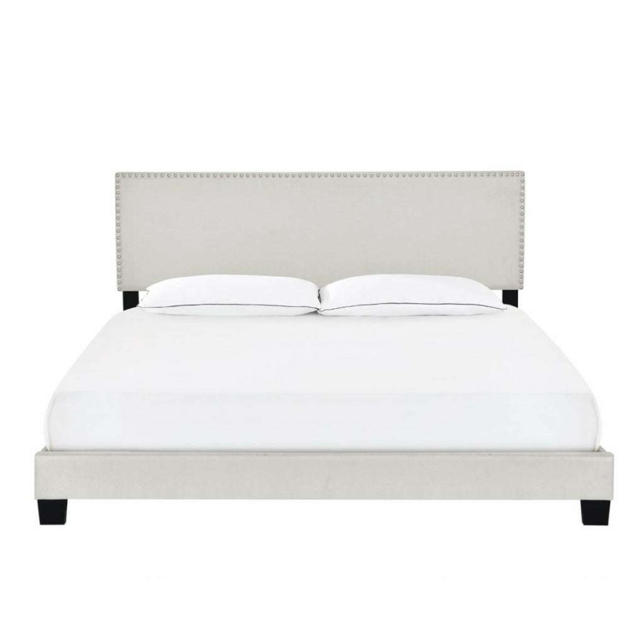 Bed * | Discounts Accentrics Home Queen Nail Trim One Box Bed Fog