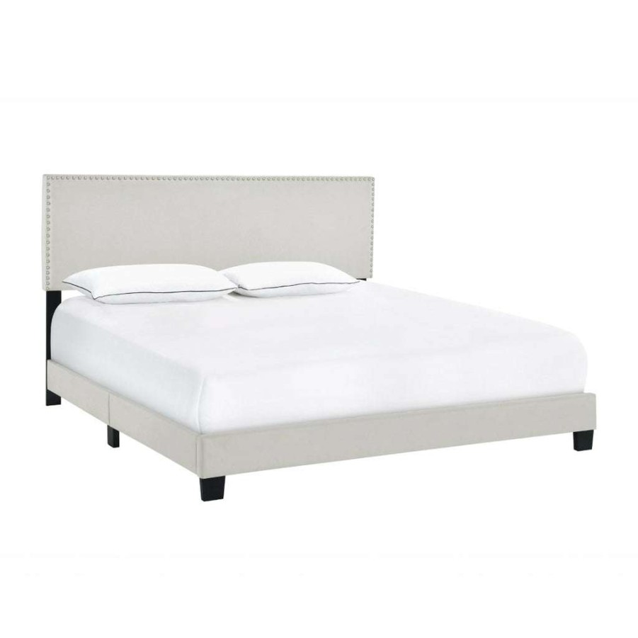 Bed * | Discounts Accentrics Home Queen Nail Trim One Box Bed Fog