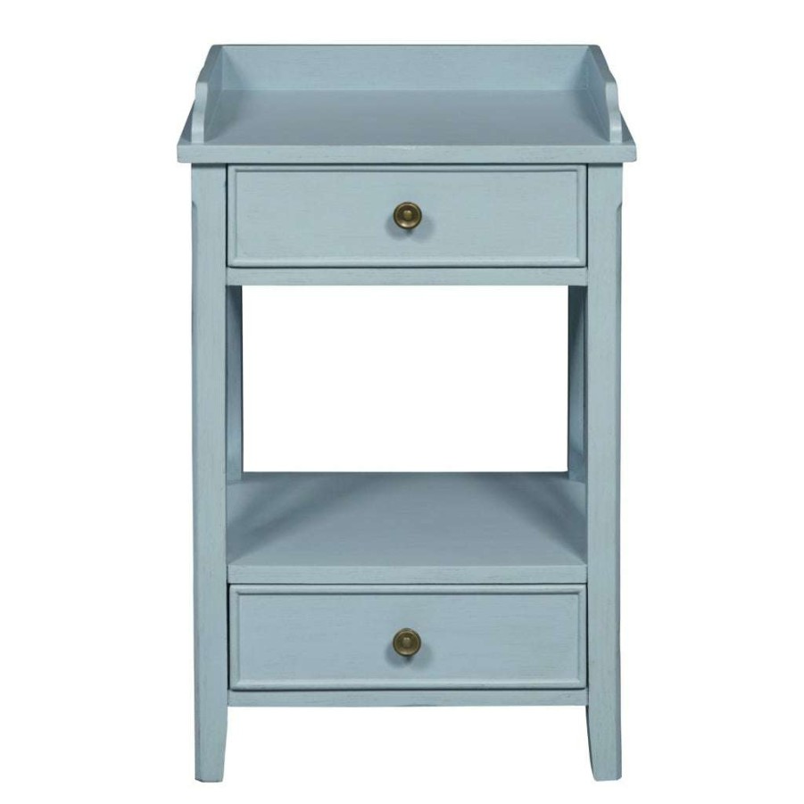 Table * | Best Sellers Accentrics Home Two Drawer X Side End Table In Sky Blue