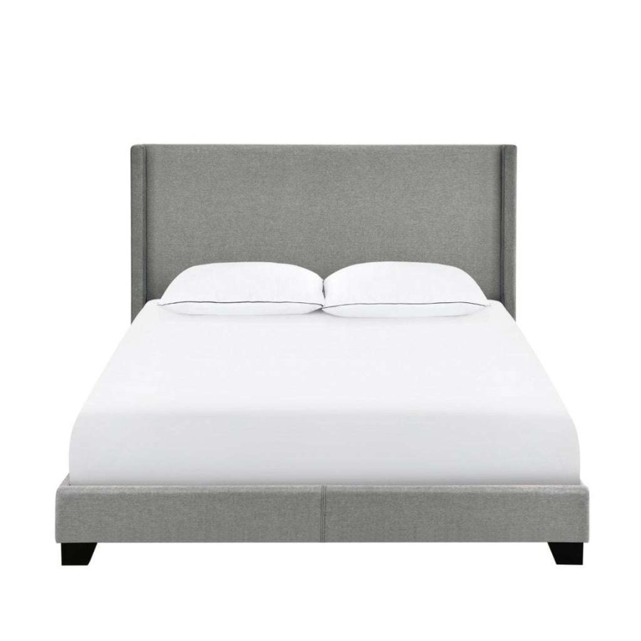 Bed * | Best Sellers Accentrics Home Upholstered Shelter Full Bed In Light Gray