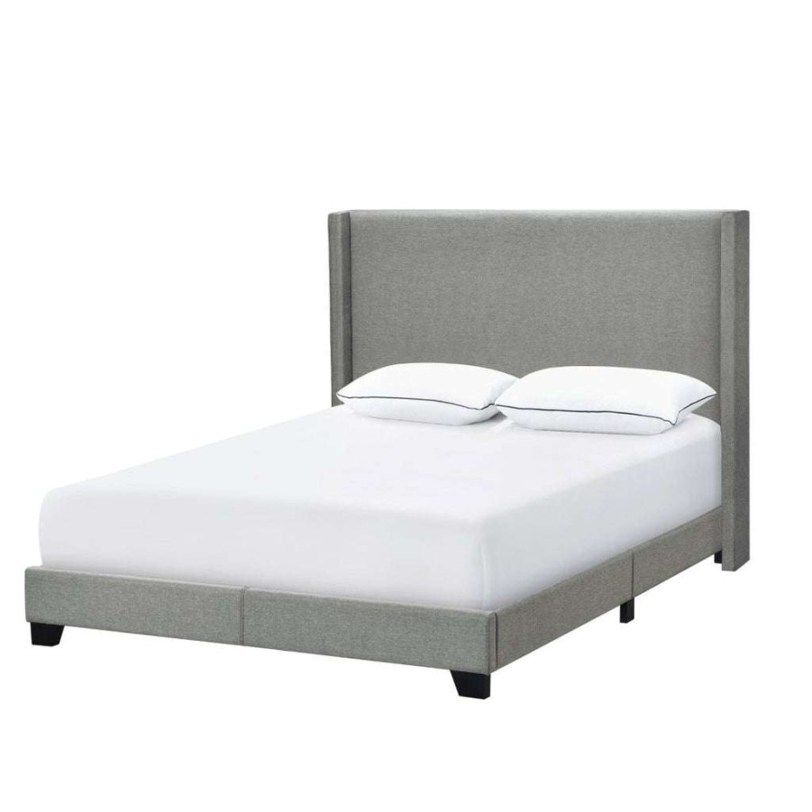 Bed * | Best Sellers Accentrics Home Upholstered Shelter Full Bed In Light Gray