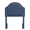 Table * | High Quality Accentrics Home Welt Trim, Diamond Tufted, Adjustable Twin Headboard In Navy Blue