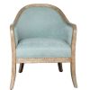 Chair * | Featured Accentrics Home Quilted Blue Wood Frame Accent Chair