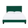 Bed * | Top Sell Accentrics Home Queen One Box Velvet Slat Bed In Emerald