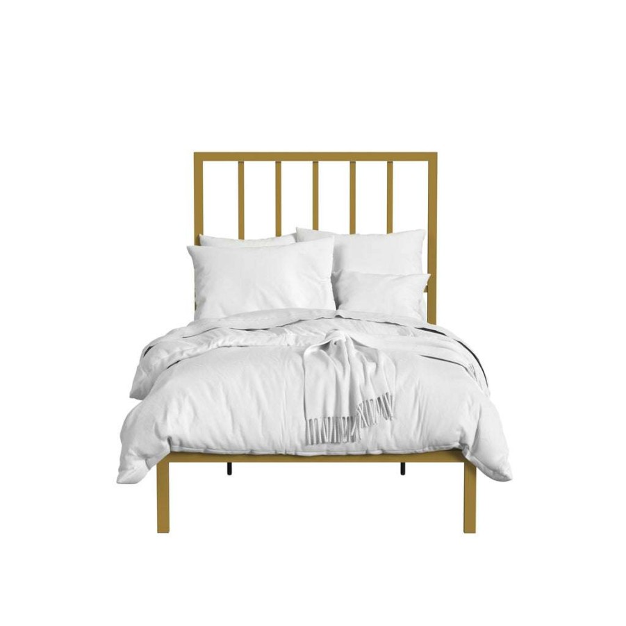 Bed * | Outlet Accentrics Home Twin Metal Bed Gold